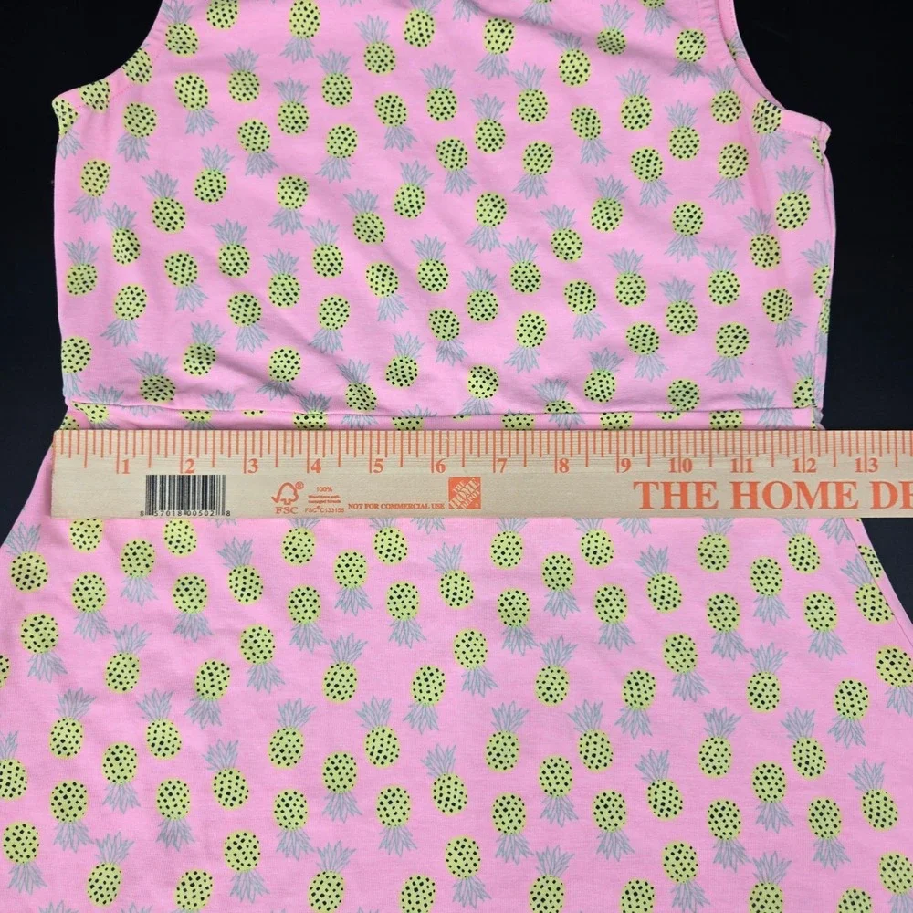 Simply‎ Styled Girls 10/12 Pink Pineapple Sleeveless Fit & Flare Dress Summer